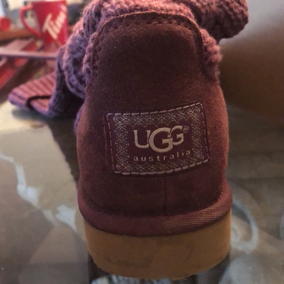 UGG- Over the Knee Twisted Cable Ugg Boots (Rum) Size 7 - Picture 3 of 7